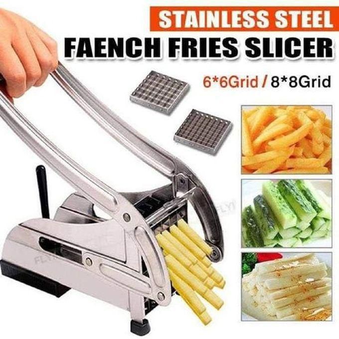 Generic 2 Blade Fries Cutter, Stainless Steel Homemade Chips