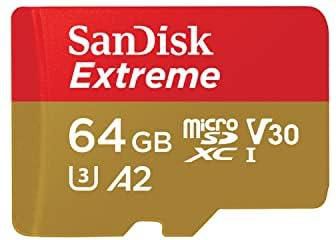 سانديسك بطاقة ذاكرة اكستريم microSDXC UHS-I بسعة 128GB مع محول - C10، U3، V30، 4K، 5K، A2، بطاقة Micro SD - SDSQXAA-128G-GN6MA، ذهبي/احمر