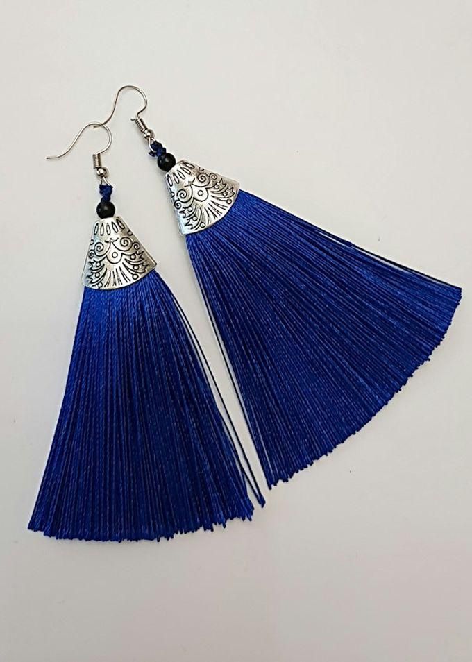 Cone tassels earrings - blue