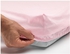 LEN Fitted sheet for cot - white/pink 60x120 cm