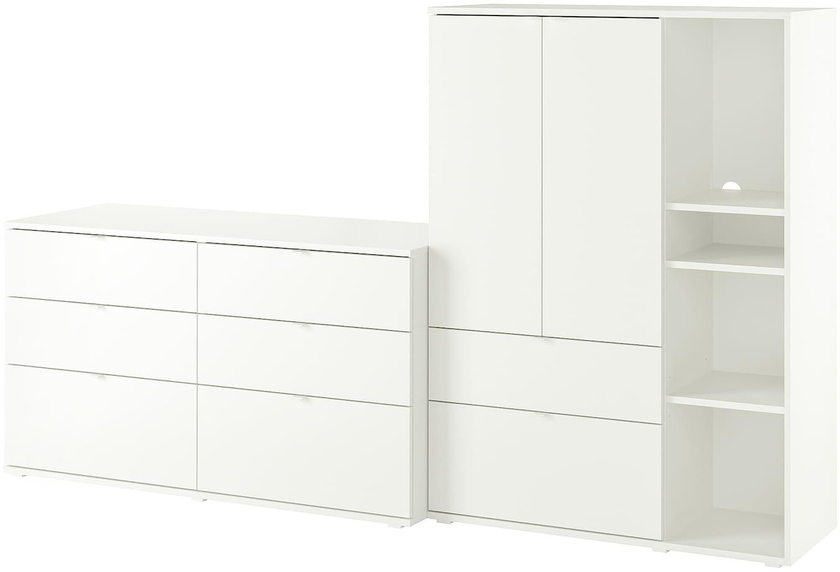 VIHALS Storage combination - white 245x47x140 cm