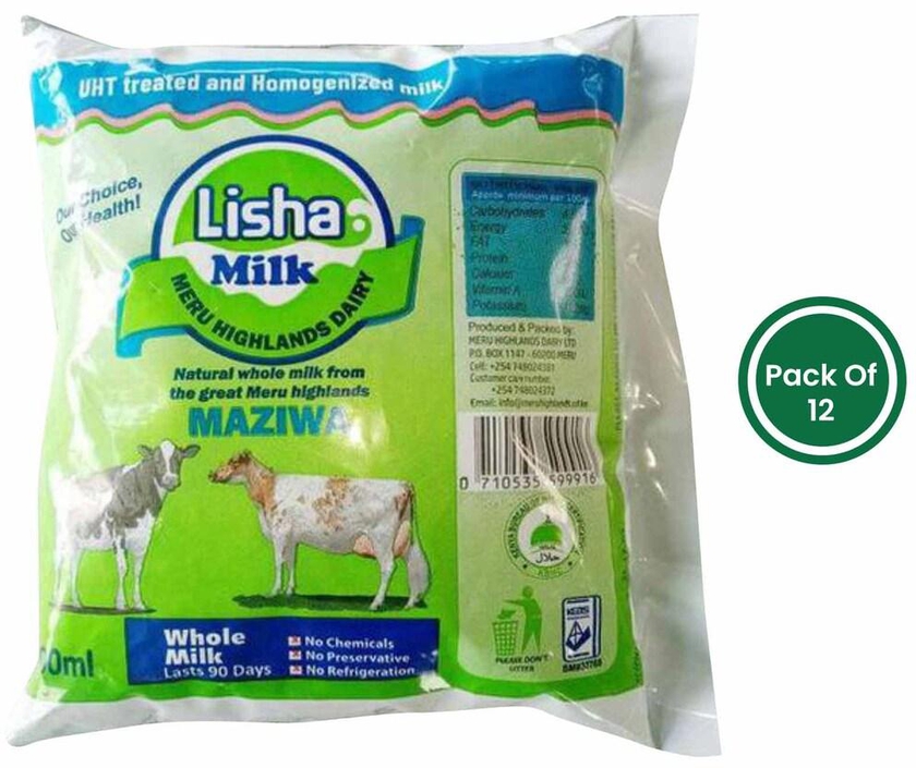 Lisha Esl Full Cream Milk 500Ml X Pack Of 12