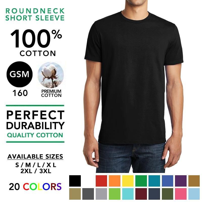 Deltacsgear 160GSM Round Neck Basic T-Shirt Plain Tee - 6 Sizes (20 Colors)