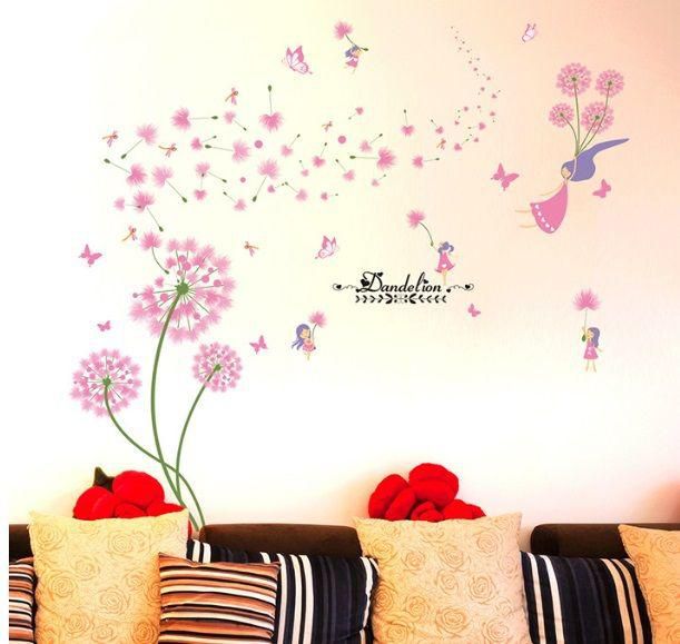 Memorix Removable Wall Decor Sticker - Romantic Pink Dandelion Queen