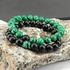 Natural Stone Unique Bracelet, Couple Bracelet (black And Green)