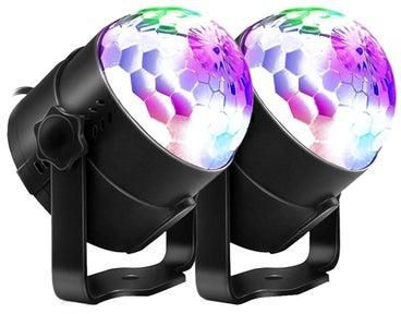 2-Piece Remote Controlled LED Ball Light Multicolour 112x105x100millimeter