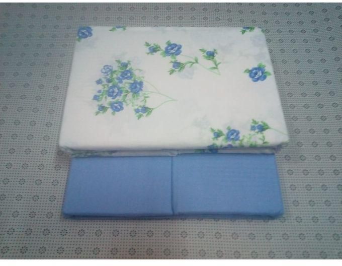 2 Cotton Blue Mix and Match Bed sheets with 4 Pillow Cases 6*6