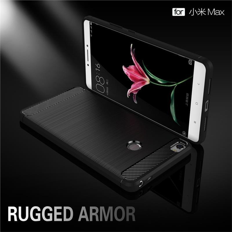 Xiaomi Mi Max Case,Ultra Light Carbon Fiber Armor ShockProof Brushed Silicone Grip Case For Xiaomi Mi Max ( Color : Black )
