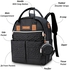 Little Story - Quilted Diaper Backpack W/ Pacifier Bag And Stroller Hooks - Black- Babystore.ae