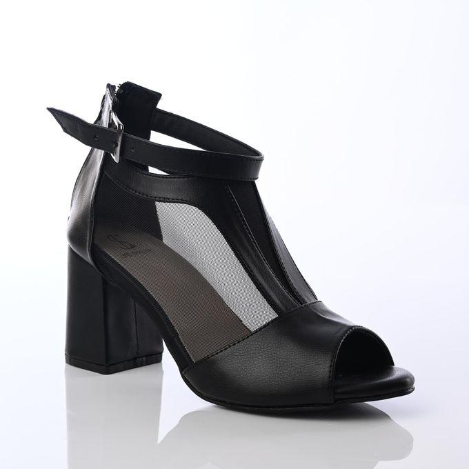 Lifestylesh SN-505 Sandal Open Stylish Heel Leather - Black