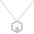Diamond Open Hexagon Pendant Necklace, 14k Yellow Gold Fn 925 Sterling 16" Chain