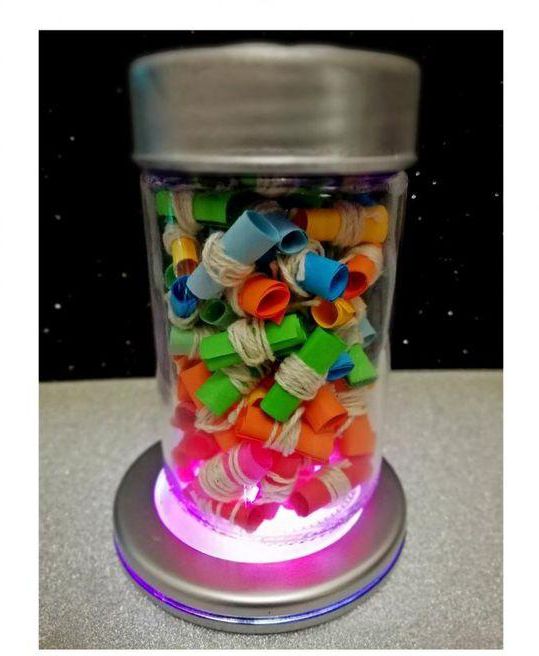 Narkeed Happy Love DIY Jar Gift with LED Color Changing Base - Silver