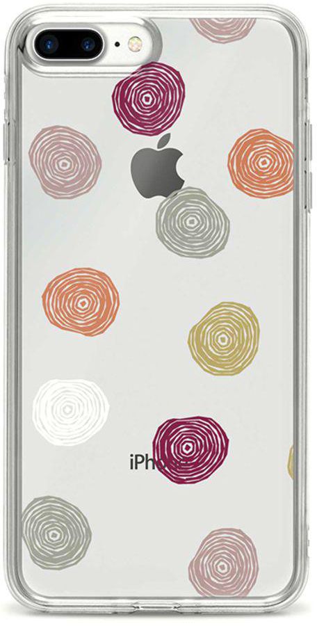 Flexible Case Cover For Apple Iphone 7 Plus Circular Scribbles