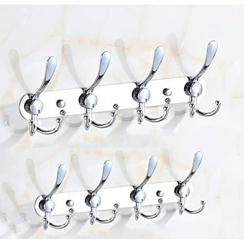 2 Pieces Hook for Kitchen and Bathroom,Wall Hanger,Modern Stainless Steel Wall Mounted Coat Hanger,Wall Mounted Coat Hanger for Jackets, 304 Stainless Steel for Bathroom(4 Hooks)
