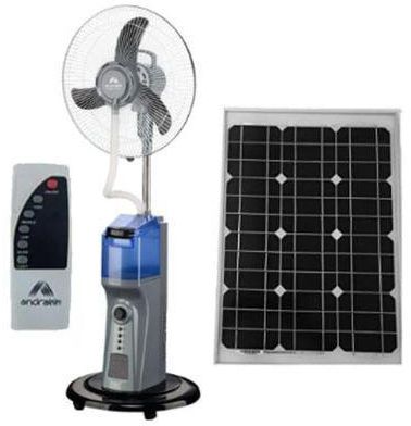 Andrakk 16' Rechargeable Mist Fan+20Watt Solar Panel+ FREE USB CABLE