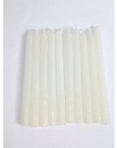 Set of 10 flame candles Unscented, One Size