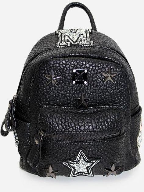 Tata Tio Stars Leather Backpack - Black