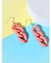 Pink Earrings Plastic Chain Drop With Hook Locker For Women & Girls