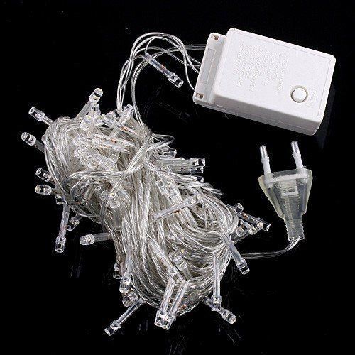 2.5A 250V White LED String Light with 10m 100 LED bulbs for Christmas Party Wedding 8 modes flashing H4226W
