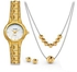 FIERRO Gold Plated Watch and Two-tone Jewelry Set