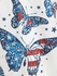 Plus Size American Flag Butterfly Print Asymmetrical Tunic - 1x