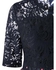 Lace Insert Floral Print Midi Dress - Black - 2xl
