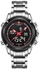 NAVIFORCE men sport analog-digital steel water resistance wrist watch (White steel, Red hands)
