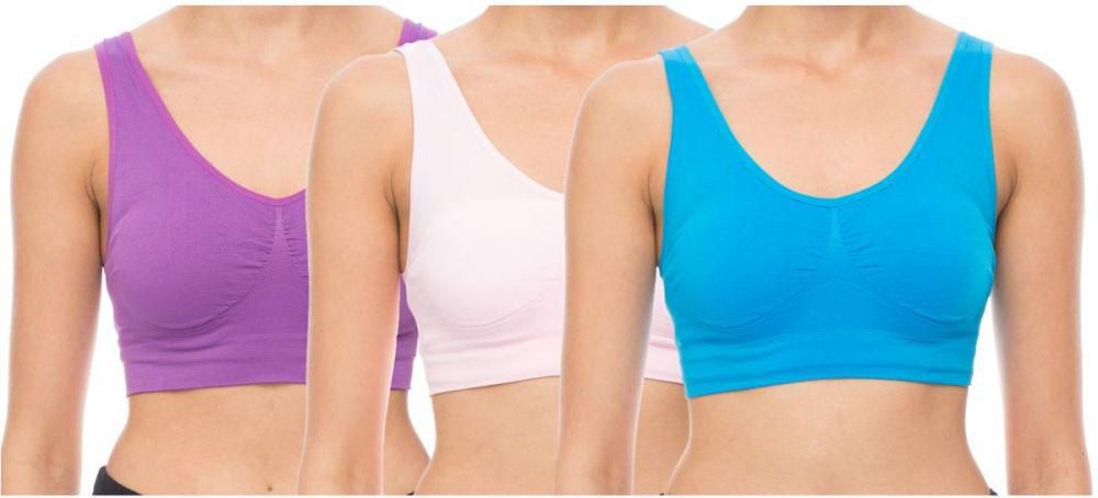 Deal Set Of Three Padded Strapless Summer Collection Bras, Xl, Multi Colors