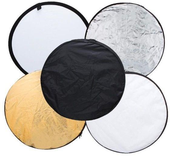24" 60cm 5 in 1 Portable Collapsible Light Round Photography Reflector for Studio Multi Photo Disc