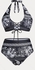 Plus Size & Curve Halter Paisley Lace Up Padded Bikini Swimsuit - 3x