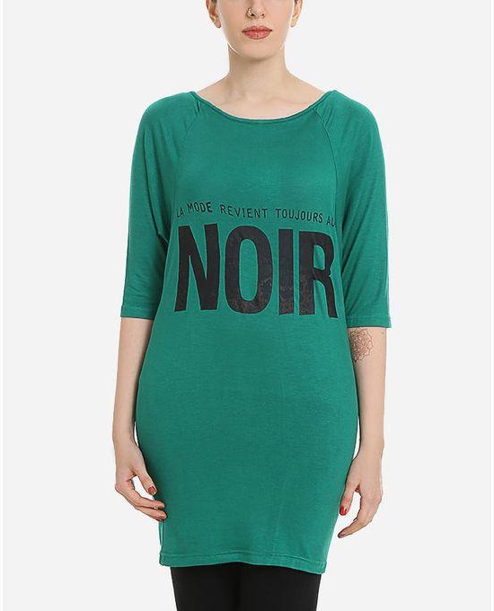 Femina Noir T-shirt Dress - Teal Green