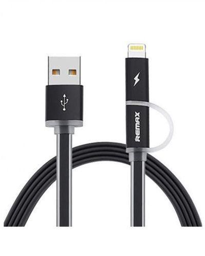 Remax Aurora 2 in 1 Apple / Micro USB Charge and Sync Cable- 1 Meter - Black