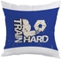 Train Hard Printed Cushion Cover Blue/White 40 x 40centimeter