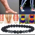 INENIMARTJ 2Pcs Anti-Swelling Black Obsidian Anklet Magnetic Therapy Ankle Bracelet for Women Men, Adjustable Magnet Weight Loss Ankle Bracelet Anti-Anxiety Yoga Beads Bracelet, obsidian,