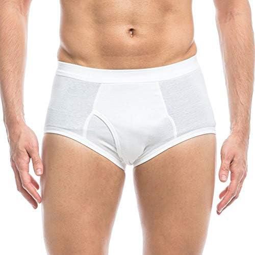 Men Brief Cotton White Underwear (M)