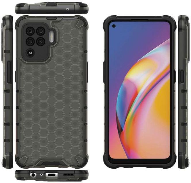 Oppo A94 , Hybrid Shock Absorbin Cover With Honeycomb Design- Anti-shock