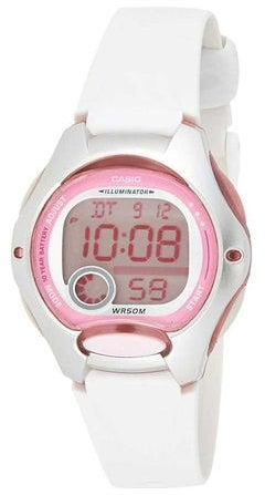 ساعة يد رقمية للشباب طراز LW-200-7A - قياس 38 مم - لون أبيض للنساء