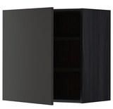 METOD Wall cabinet with shelves, black/Nickebo matt anthracite, 60x60 cm - IKEA