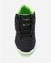 Genuine Boys Leather High Neck Sneakers - Black & Green