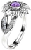Rhinestone Studded Floral Design Ring