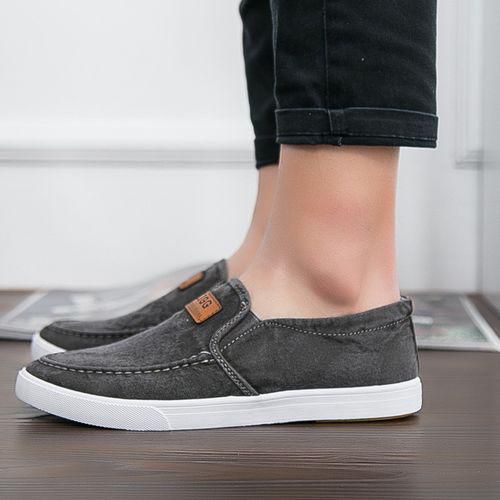 Fashion Men's Casual Slip On Loafers Canvas Flat Shoes