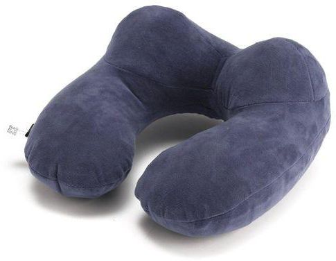 Fashion Foldable U-shaped Inflatable Neck Pillow Cushion Travel Air Plane Car Sleeping Dark Blue