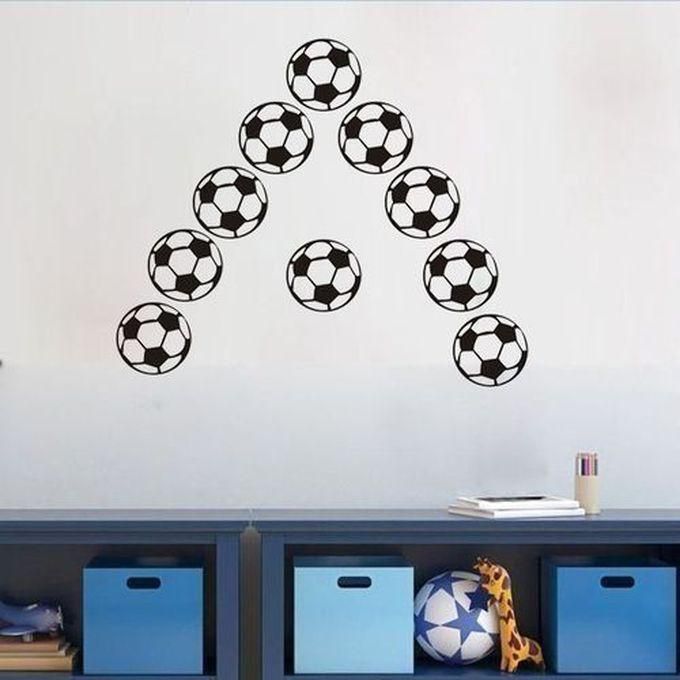 Dsu Football Wall Sticker For Kids Room – 10Pcs – 57 X 22cm - Black