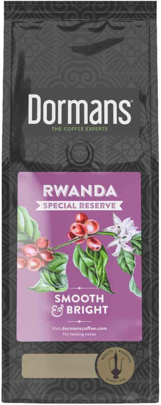 Dormans Rwanda Medium Fine Ground Dark Coffee Beans 375g