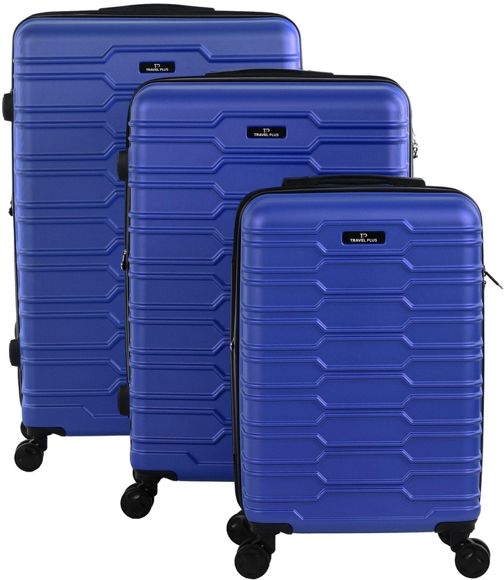 Travel Plus, Association Set Of 3Pc Abs Luggage Trolley Case, Size 20/26/30 Inch, Blue
