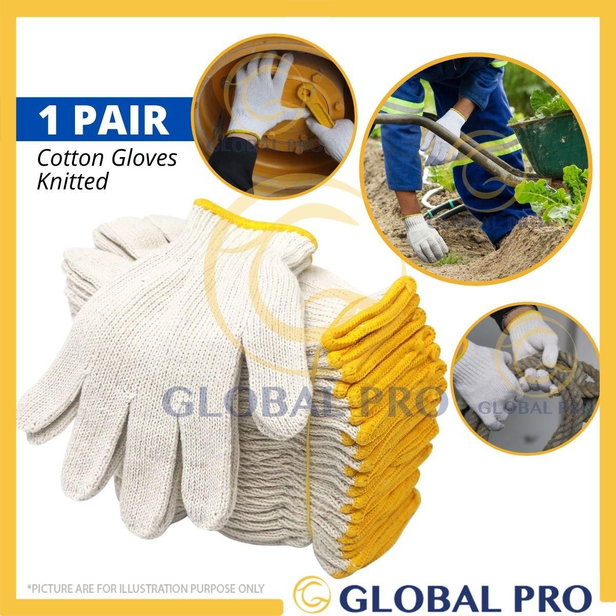 1 PAIR Cotton Knitted Gloves Non-slip Construction Protection Thick Woodworking A105