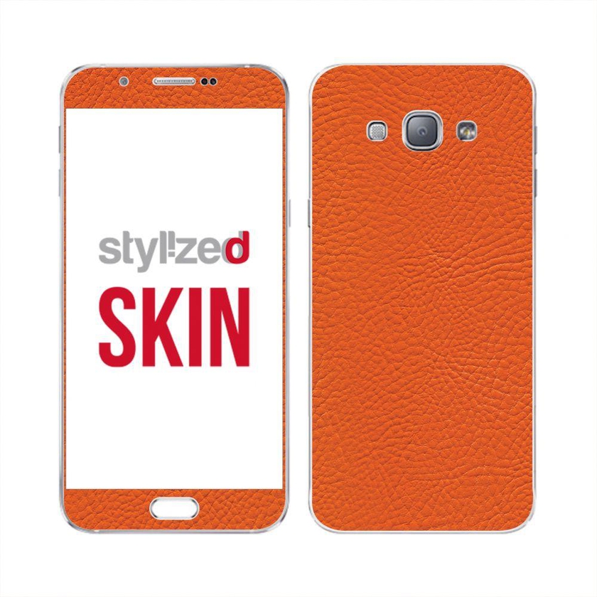 Stylizedd Vinyl Skin Decal Body Wrap for Samsung Galaxy A8 (2016) - Fine Grain Leather Orange