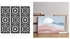 مجموعة لوحات فنية جدارية خشبية بتصميم ارابيسك من هوم جالاري مكونة من 3 الواح مقاس 80 × 80 سم + لوحة فنية جدارية من القماش مطبوعة معاصرة تجريدية مقاس 90×60 سم