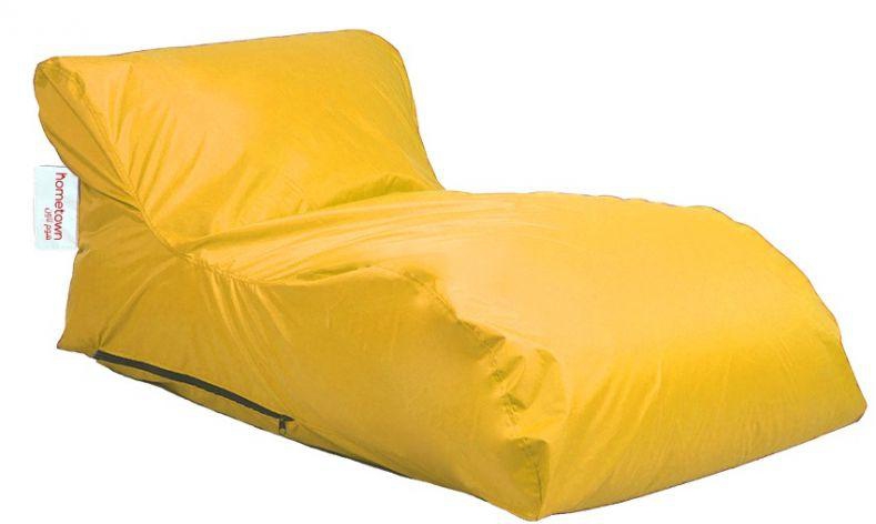 Homztown X Large Lounger Bean Bag PVC 130×75×62 cm Yellow H-33636