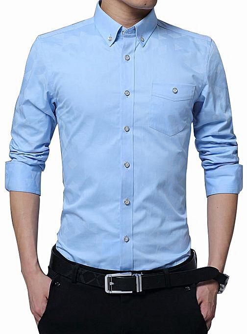 Generic Men's Long Sleeve Formal Office Shirts Shirt Man Smart Neat ...